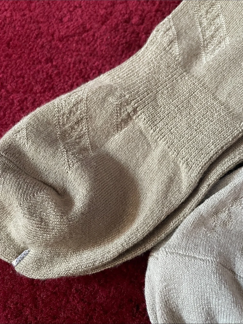 Men's Dress Crew Socks in Light Gray and Beige - Classic Neutral Pair